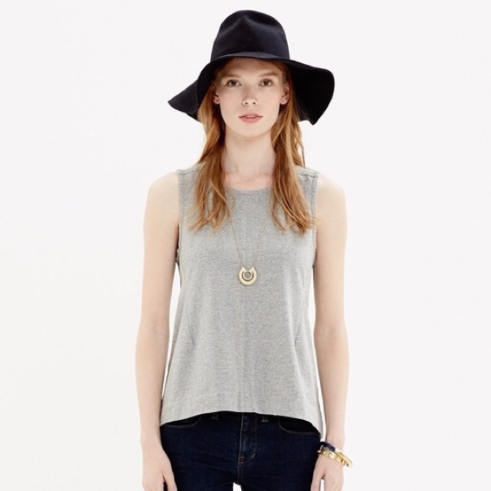 Madewell Grey Split Back Top